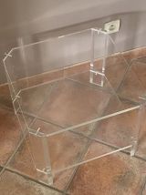 Table basse David LANGE. 1970. Plexiglas. 50x50.