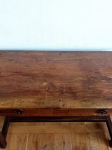 Table de ferme ou bureau rustique estampillé vers 1920