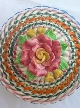 Bonbonnière faience, barbotine , vintage