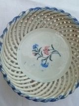 Bonbonnière faience, barbotine , vintage