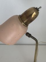 Lampe vintage 1950 style cocotte rose dorée bureau - 43 cm