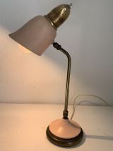 Lampe vintage 1950 style cocotte rose dorée bureau - 43 cm