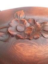 plateau  en bois massif artisanal , vintage