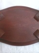 plateau  en bois massif artisanal , vintage