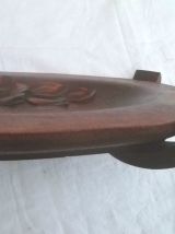 plateau  en bois massif artisanal , vintage