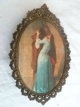 cadre  laiton décoré , vintage