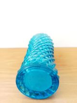 Bouteille diamant en verre d’Empoli bleu 1950