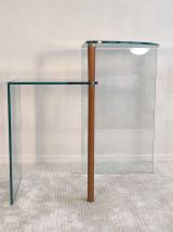 Ligne Roset - Très belle table d’appoint pivotante en verre 