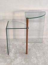 Ligne Roset - Très belle table d’appoint pivotante en verre 