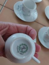 Service café 10 tasses vintage