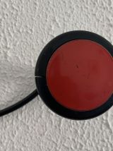 Portemanteau vintage 1960 rouge et noir 3 patères mural - 45