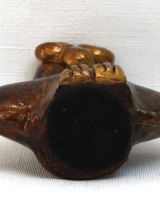 Chouette marron et or, création personnelle - Fait main