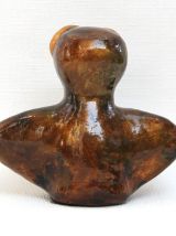 Chouette marron et or, création personnelle - Fait main