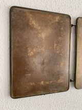 Miroir vintage 1930 triptyque barbier cristal simili cuir do