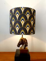 Lampe cheval et abat-jour art déco style Maison Charles