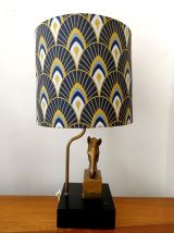 Lampe cheval et abat-jour art déco style Maison Charles