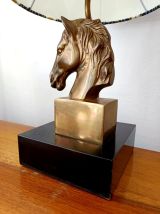 Lampe cheval et abat-jour art déco style Maison Charles