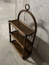 Etagère à épices en rotin années 70