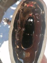 Paire de chandeliers Vallauris noir métallisé 