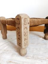 Tabouret indien ancien à cordages 