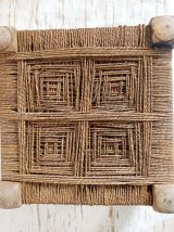 Tabouret indien ancien à cordages 