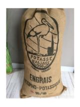 Ancien sac de chanvre "Potasse d'Alsace" impression noire