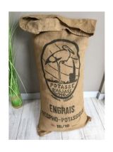 Ancien sac de chanvre "Potasse d'Alsace" impression noire