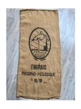 Ancien sac de chanvre "Potasse d'Alsace" impression noire