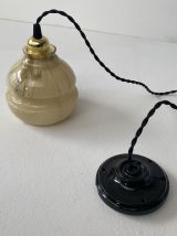 PAIRE D’ANCIENNES SUSPENSIONS MARBREES VINTAGE