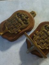duo de patères  en laiton, vintage