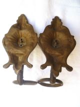 2 porte gobelets  en bronze , vintage