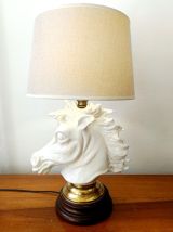 Lampe cheval en céramique craquelée art déco 