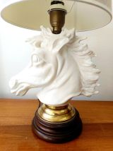 Lampe cheval en céramique craquelée art déco 
