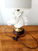 Lampe cheval en céramique craquelée art déco 