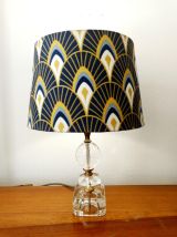 Lampe art déco abat-jour sur mesures aux palmettes 
