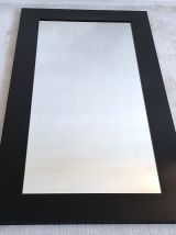 Très beau grand miroir intemporel, noir laqué Barbara Barry 