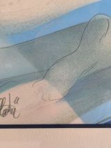 lithographie originale signée numérotée ‘’Nu Aux Dahlias’’ 