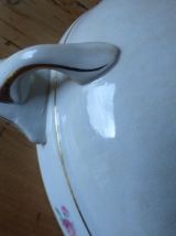 Soupière porcelaine année 1940 motif fleur