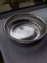 Corbeille en métal argenté ajouree