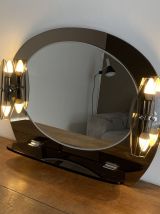 Miroir Veca  2 appliques  et tablettes. Italie. 1970