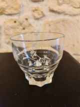 Lot de 8 verres vintage gravés pied étoile 