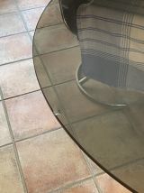 Table Roche Bobois.1970. Acier chromé. 195x95.