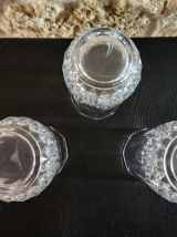 Lot de 3 verres taillés - Style Longchamp, Cristallerie d'Ar