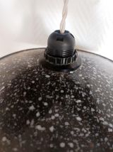 Paire de suspensions industrielles en tôle émaillée vintage 