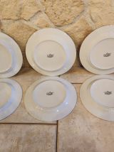 Lot de 6 assiettes plates vintage "Gallery"