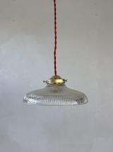 SUSPENSION ANCIENNE EN VERRE PRISMATIQUE VINTAGE