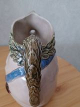 Pichet en faïence  barbotine " Le cochon  au jambon" H=23 cm