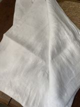 Nappe en coton blanc damassé annees 50.