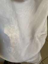 Nappe en coton blanc damassé annees 50.