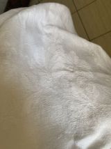 Nappe en coton blanc damassé annees 50.